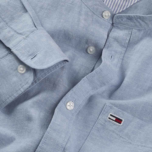 Tommy Hilfiger Ανδρικό πουκάμισο Linen Mix Band Collar Shirt